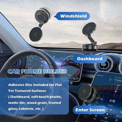 YGDMD 2026 Cups,360 16/15/14/13/12 New Magnetic Car Phone Holder with Vacuum Suction Rotatin Cell Phone Car Mount