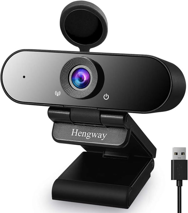 Hengway Webcam with Stereo Microphone and Privacy cover , FULL HD 1080P by