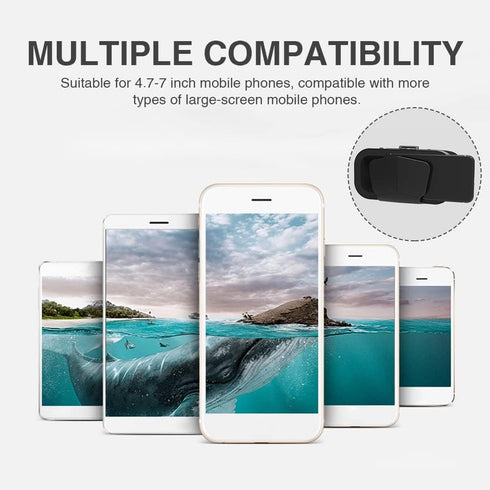 Virtual Reality VR Headset 3D Glasses, Support 4.7-7 Inch Version with Stereo Headphones for TV, Movies