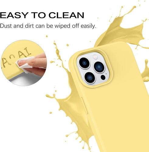 BENTOBEN Soft Silicone Gel Rubber Bumper Case for iPhone 13 Pro 6.1", Shockproof Protective Cover, Yellow
