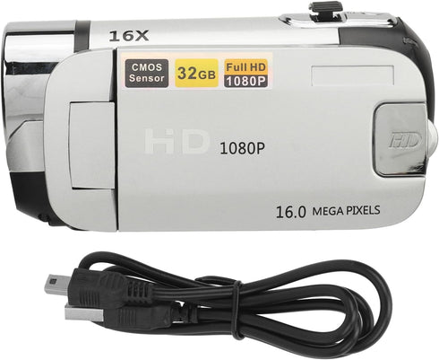 ICRPSTU 1080P 16MP 16X Digital Camera with Rotatable Screen, Zoom Camcorder HD Video Recorder, Fill Light for Selfies