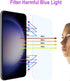 2 Pack Anti Blue Light Tempered Glass Screen Protector for Samsung Galaxy S23, Eye Protection, 9H Hardness HD, Blue