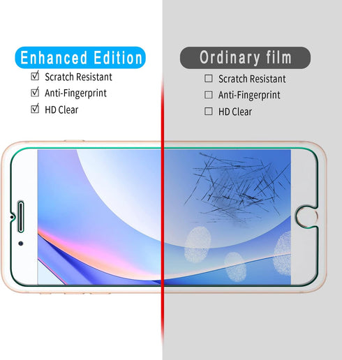 Slanku 3 Pack Tempered Glass Screen Protector for iPhone SE 2022/2020 - Bubble Free, Anti-Scratch, Case Friendly, Easy