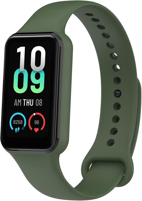 Watch Bands Compatible with Amazfit Band 7, Silicone Replacement Bands with Protector Case