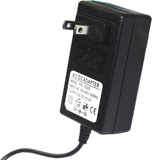 DC 12V 2A Power Supply Adapter - AC 100-240V to DC 12Volt Transformers, 24W Max, 2.1mm X 5.5mm US Plug for 12V LED