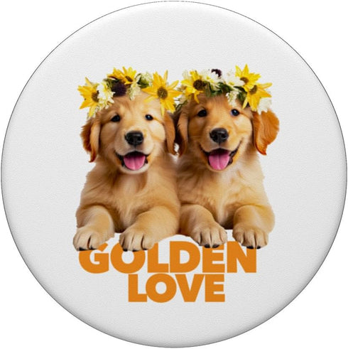 LOVE Golden Retriever Pet Breed Dog Dad Mom Puppy Pal Friend Standard PopGrip by PopSockets