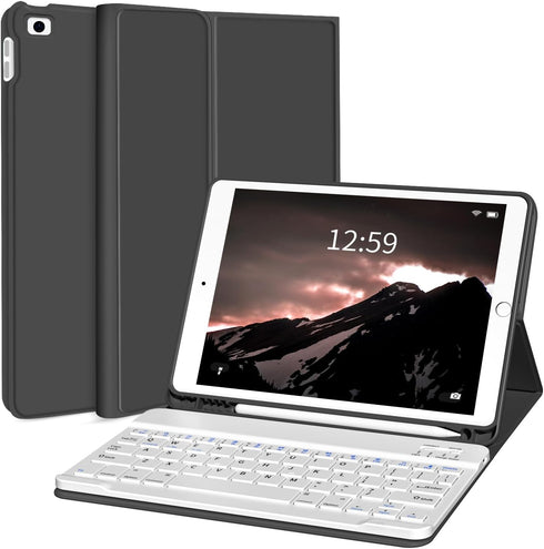 Kenke iPad 6/5th Generation Case with Keyboard, 9.7 Inch 2018/2017 iPad Air 2/1, Detachable Wireless Bluetooth