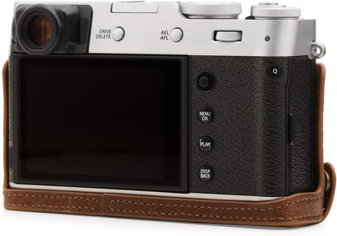 MegaGear MG1895 Genuine Leather Camera Half Case for Fujifilm X100V - Brown