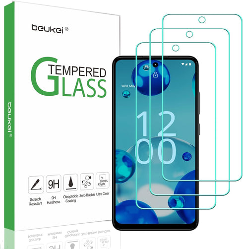 beukei (3 Pack) Tempered Glass Screen Protector for HMD Vibe, Anti Scratch, Bubble Free