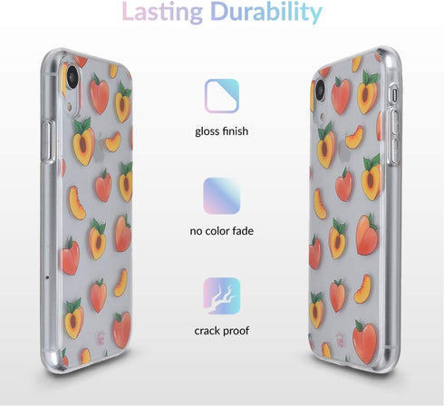 Peach Velvet Caviar Case for iPhone XR - Cute Clear Protective Phone Case for Girls & Women (Peachy Orange)