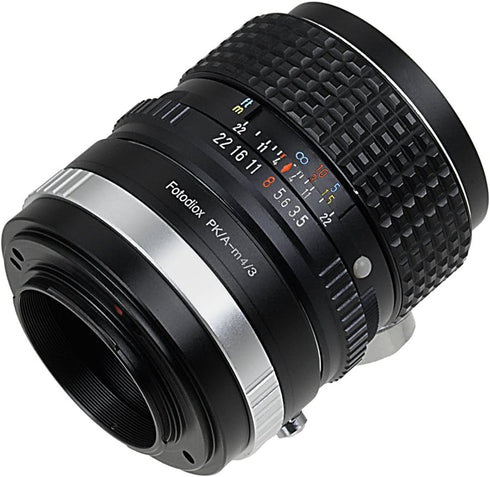Fotodiox Lens Mount Adapter Pentax K AF Lens to MFT (Micro-4/3, M4/3) Mount Mirrorless Camera with Aperture Control Dial