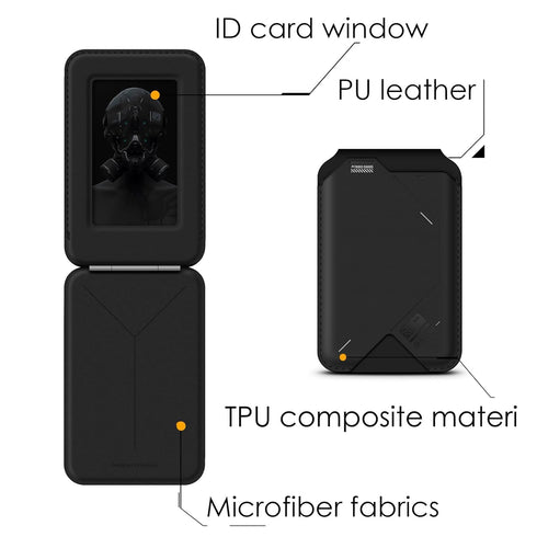 Aulumu G02 V2 Magnetic Wallet & Stand, Adjustable Stand, Open ID Window, Magnetic Phone Wallet for iPhone Series