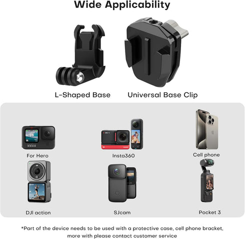 REYGEAK GoPro Motorcycle Windshield Clip, Aluminum Alloy Camera Clamp Mount for Hero 12 11 10 9 8