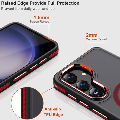 Magnetic Case for Samsung Galaxy S24+ Plus 5G, Color Match Cover, Compatible with MagSafe, Anti-Slip TPU Edge