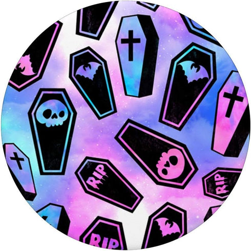 Halloween Coffin Pattern Pastel Goth Celestial Black Gothic PopSockets Swappable PopGrip