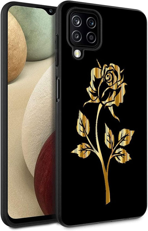 Galaxy A12 Case, Ultra Slim Shockproof Silicone Phone Cover with Rose Pattern Design for Samsung Galaxy A12 6.5 inch