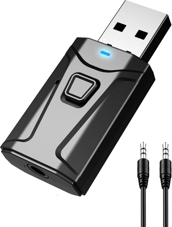Tsnam USB Bluetooth Adapter for Car, Bluetooth Transmitter Receiver Plug & Play, 3.5mm