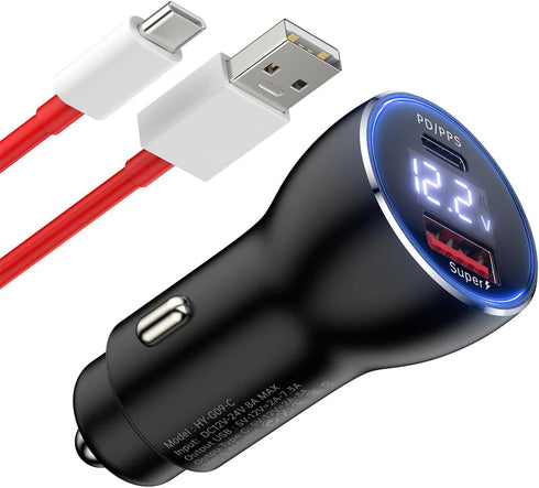 Oneplus Car Charger 80W SuperVooc Warp Charge 65W for Oneplus 12 12R 11 10 Pro 9 10T 10R 8T 8 7T 7 6T