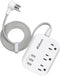 Mifaso USB Power Strip, Flat Plug Extension Cord with 3 Outlets, 3 USB Ports, 5ft Braided Power Cord
