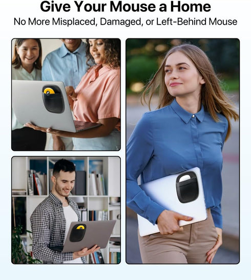 Afterplug 1 2, Stick-On Mouse Holder for Laptop, Adhesive Storage Pouch Compatible with Logitech Anywhere, Pebble
