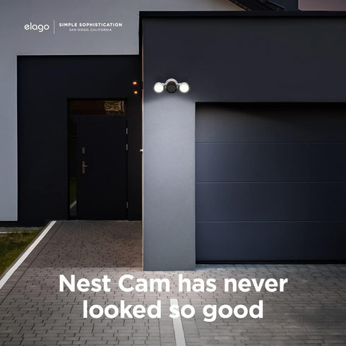 elago Silicone Cover for Google Nest Cam Outdoor/Indoor (Battery), Magnetic Mount Cover Included, Dark Brown