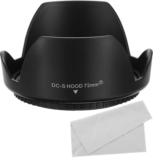 PATIKIL 72mm Reversible Flower Lens Hood Protector with Cloth for Nikon, Fujifilm, Pentax