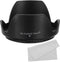 PATIKIL 72mm Reversible Flower Lens Hood Protector with Cloth for Nikon, Fujifilm, Pentax