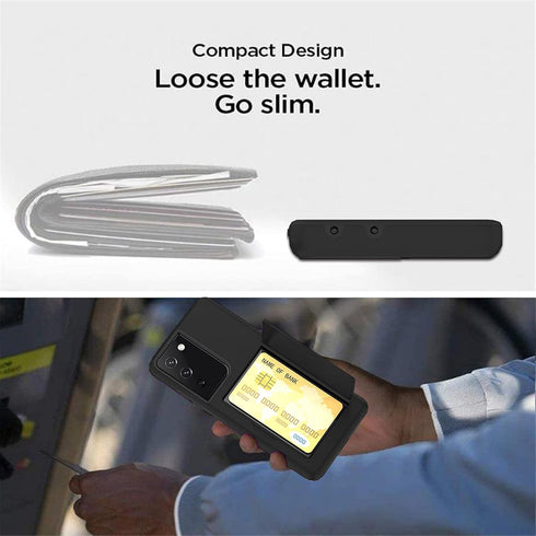 Asuwish Samsung Galaxy S21 Plus Case, Black Cover with Tempered Glass Screen Protector & Credit Card Holder