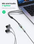UGREEN Headphone Splitter Adapter, 3.5mm 2 Male to Female Smartphone Headset Cable Mic and Speaker Combo for PC Audio