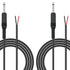 2 Pack 6ft Speaker Wire to 6.35mm 1/4 inch TS Mono Male Plug Adapter Connector to Bare Wire