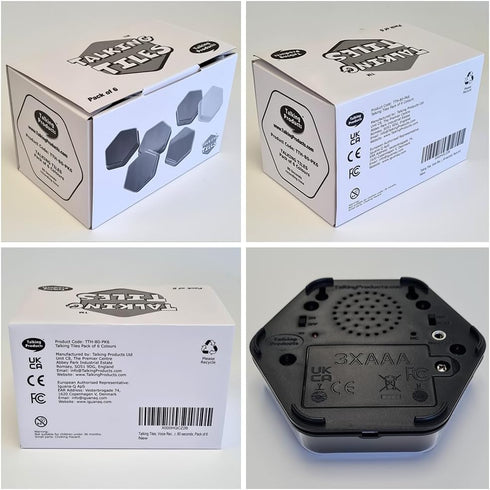 Talking Products Voice Recordable Sound Button, 80 Seconds, Black, Personalised Classroom Buzzer
