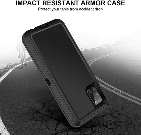 Jelanry Heavy Duty Case for Samsung Galaxy A71 5G, Rugged Dual-Layer Shockproof Protection, Black