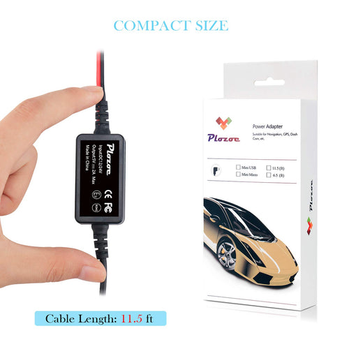 Dash Cam Hardwire Kit, Micro USB Hard Wire Kit for Dashcam, 12V-24V to 5V Car Charger Power Cord, 11.5ft