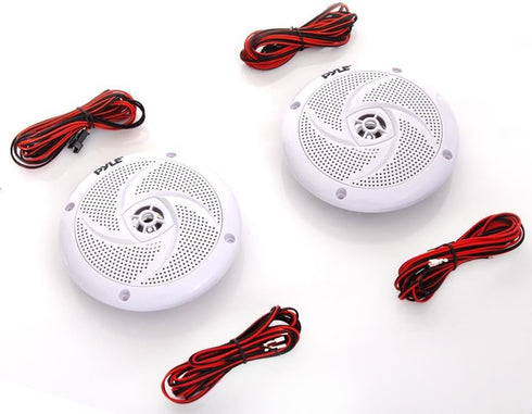 Pyle Marine Speakers - 4 Inch 2 Way Waterproof Outdoor Audio System with LED Lights, 100 Watt Power - 1 Pair - PLMRS43WL