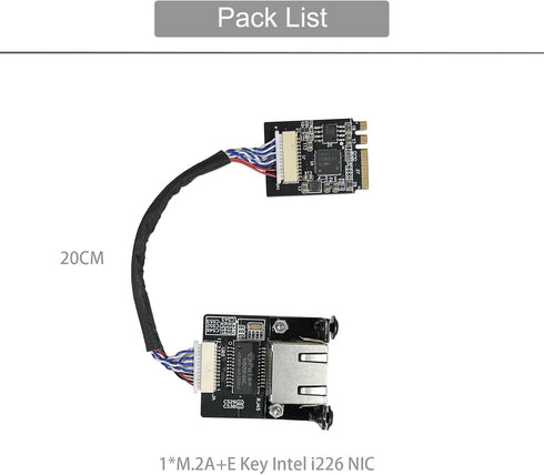 youyeetoo M.2 2.5 X1X86 i226 2.5G Card10/100/1000/2500 RJ45 2230 A E Key to Gigabit Ethernet,Support SBC, Intel