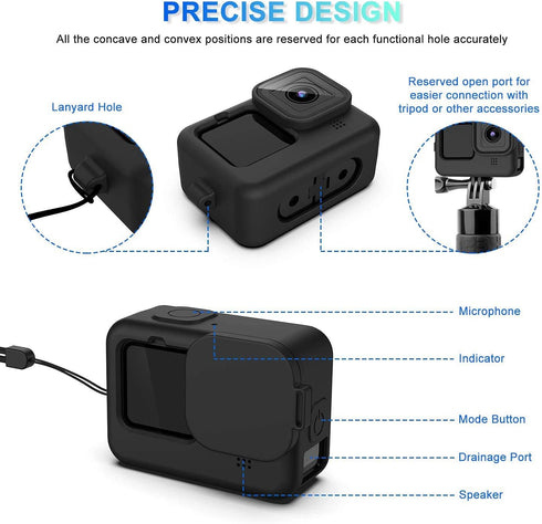 Accessories Kit for 11 10 9, Kuptone Silicone Sleeve Protective Case with Rubber Cap + 6Pcs Tempered Glass Screen