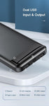 10000 mAh Dual USB Portable Ultra Slim Fast Charging Power Bank for Mobile Phones, Compatible with Android/iOS