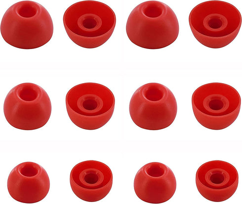 Beats Studio Buds Replacement Silicone Earbud Tips, 6 Pairs S/M/L, Red - Fits in Case, Perfect for Comfort and Sound.