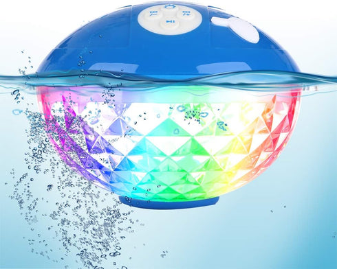 Bluetooth Speakers with Colorful Lights, Portable IPX7 Waterproof Speaker, Built-in Mic for Home and Outdoors