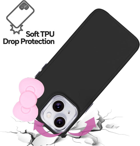 Cute 3D Bowknot Design Soft Silicone Case for iPhone 11, Shockproof Cover for 6.1" 2019 (Black)