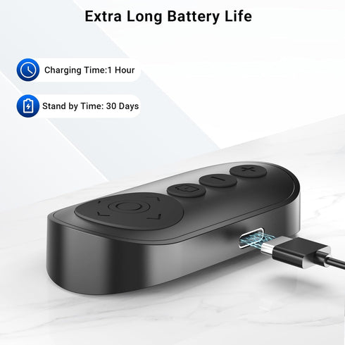 Voinap Wireless Camera Remote Control with Zoom for iPhone & Android, Bluetooth Camera Remote Shutter with Front/Rear