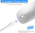 Wireless Mouse, 2.4G Slim Mute Silent Click Optical Mouse with USB Receiver and Type C Adapter for Notebook, PC,