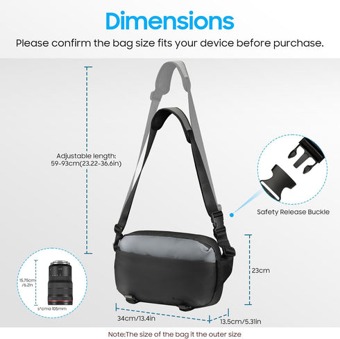 R50/R100/Sony A6400/Nikon Z6 FINTIE Camera Sling Bag for DSLR/SLR/Mirrorless, Waterproof Crossbody Camera Case