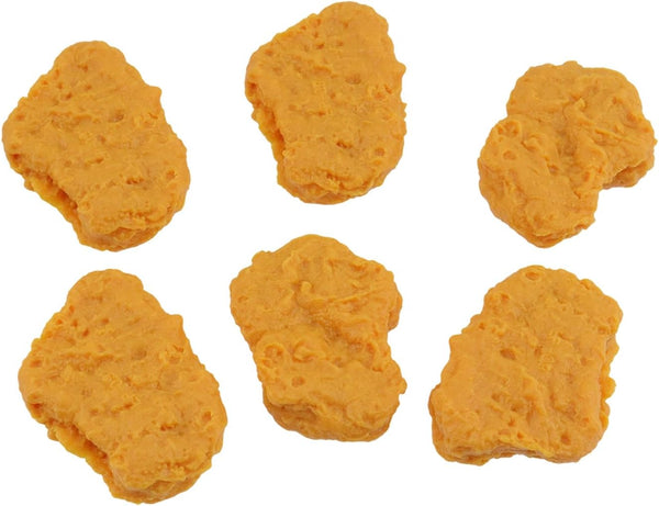 6 Pcs Artificial Chicken Nuggets, Realistic Fake Food Prop PVC Model Fake