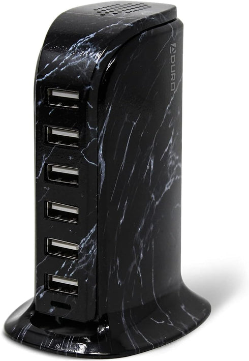 Aduro 40W 6-Port USB Desktop Charging Station Hub Wall Charger for iPhone, iPad, Tablets with Smart Flow