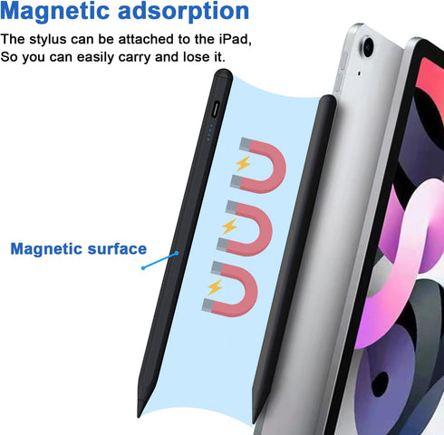 Stylus Pens for Touch Screens, Power-Display Tablet Pen, Magnetic Digital Touch Pen Compatible with iPhone/iPad (Black)