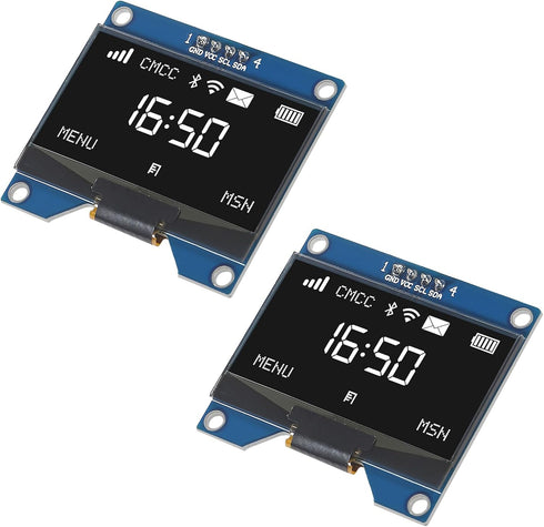 JUZITAO 2PCS 1.54 Inch OLED Module 12864 128x64 White SSD1309 Driver IIC Serial