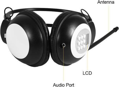 MP3/FM HiFi Headset FM Radio with LCD, Over Ear Foldable Wireless/Wired Headphone Noise-Cancelling
