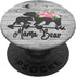 Blush Pink Floral Mama Bear and One Cub Baby Grey Rustic PopSockets Adhesive PopGrip