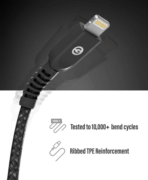 Galvanox iPhone Car Charger 18W Ultra Fast Charging Power Adapter with 6ft Braided USB-C to Lightning Cord, MFi